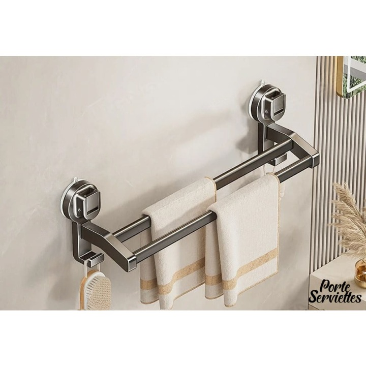 Porte serviette en métal gris