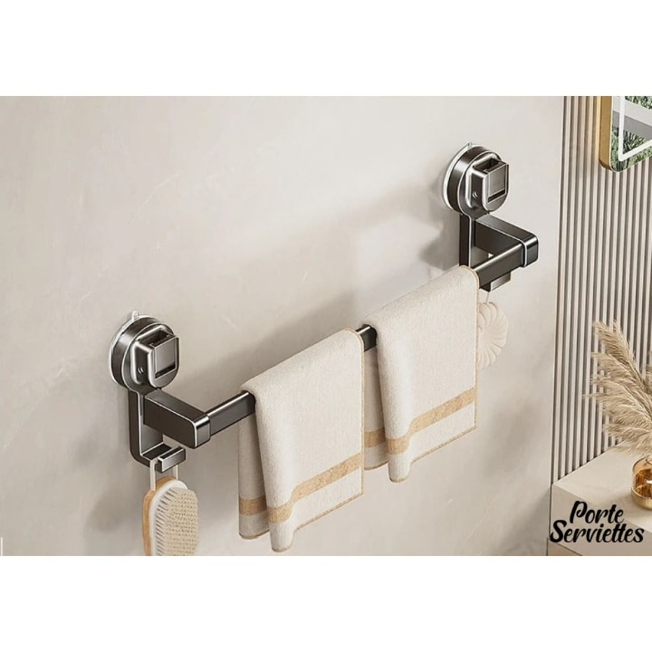Porte serviette en métal gris