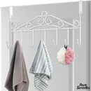 Porte serviette fer forge blanc