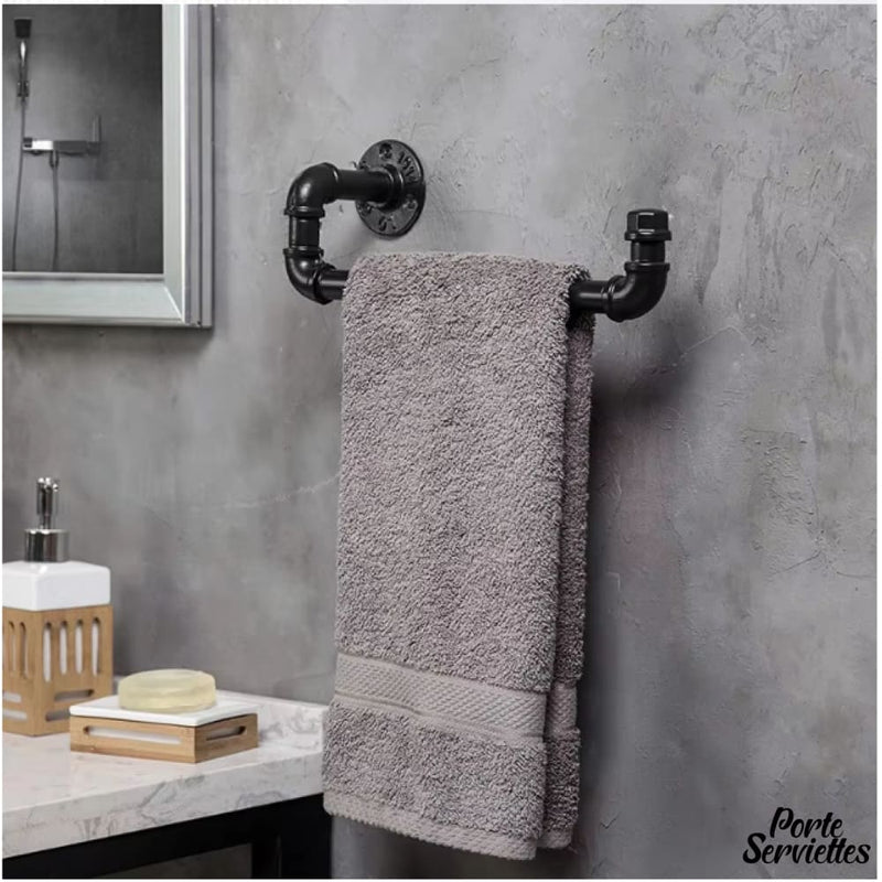 Porte serviette industriel noir mat