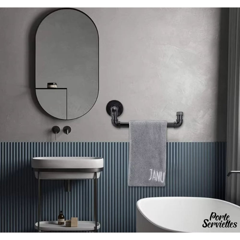 Porte serviette industriel noir mat