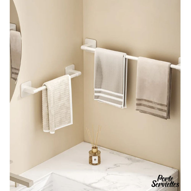 Porte serviette mural blanc