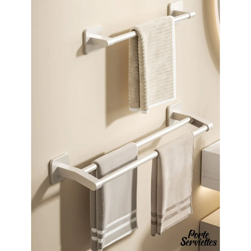 Porte serviette mural blanc