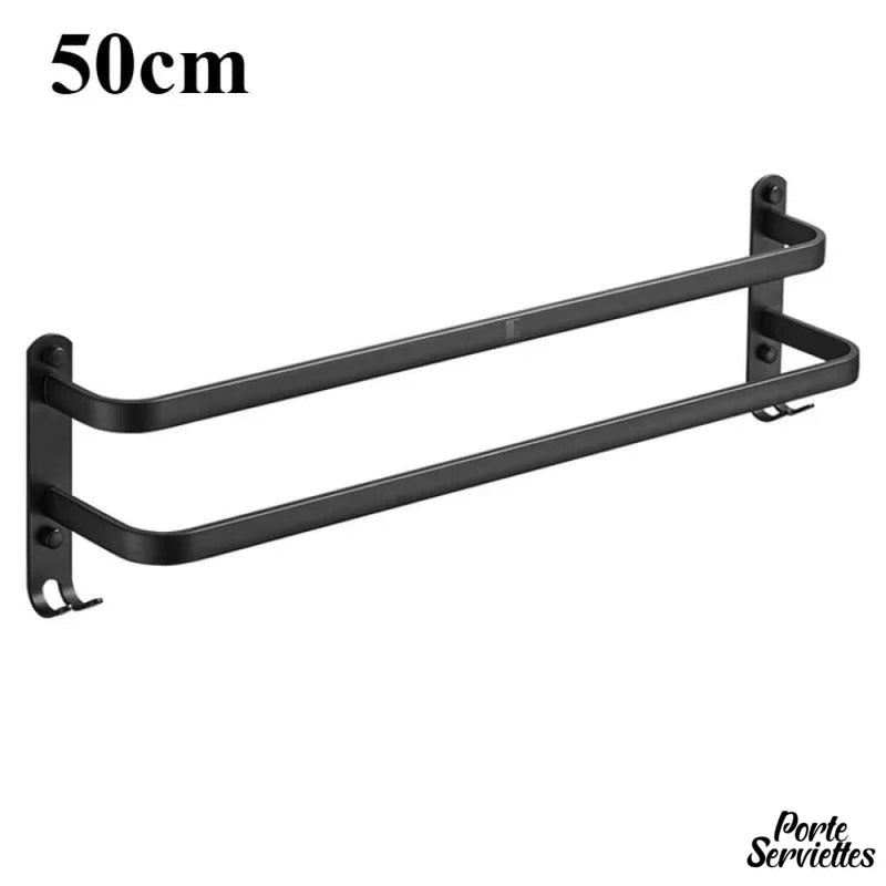Porte serviette noir mat mural
