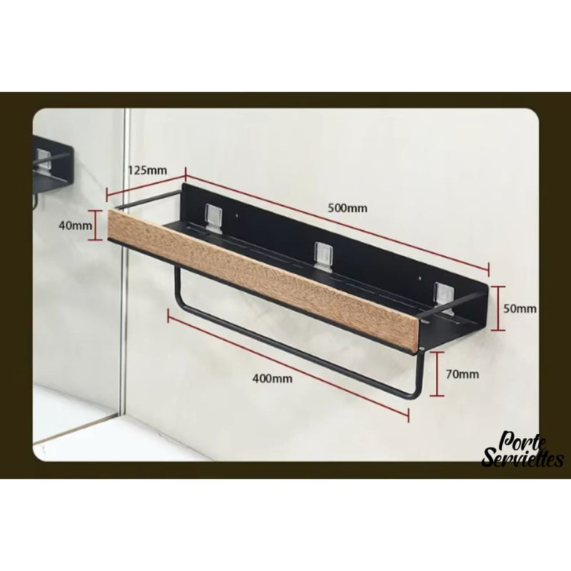 Porte serviette salle de bain en bois