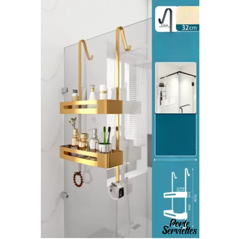 Porte serviette sur porte de douche