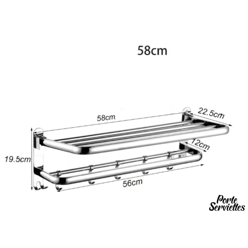 Porte serviettes etagere d hote mural chromé