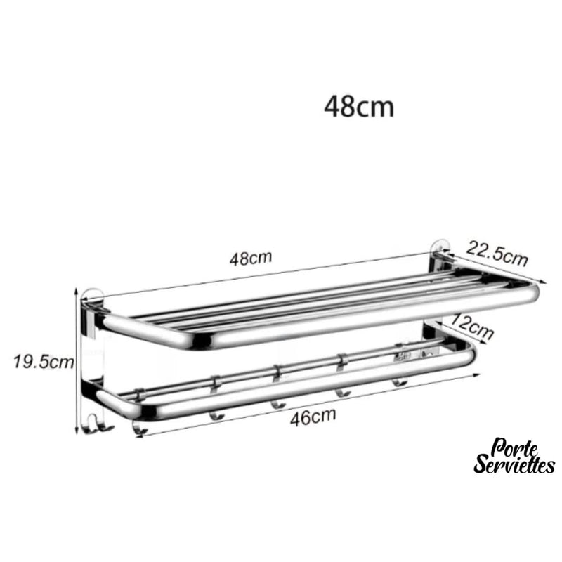 Porte serviettes etagere d hote mural chromé