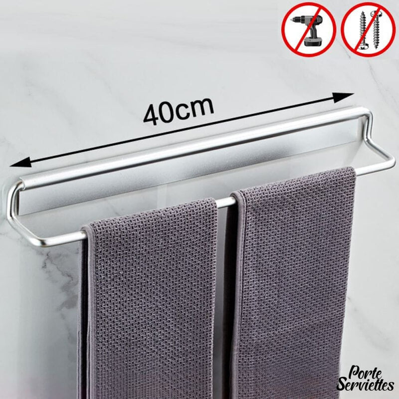 Barre noire porte serviette 30 cm