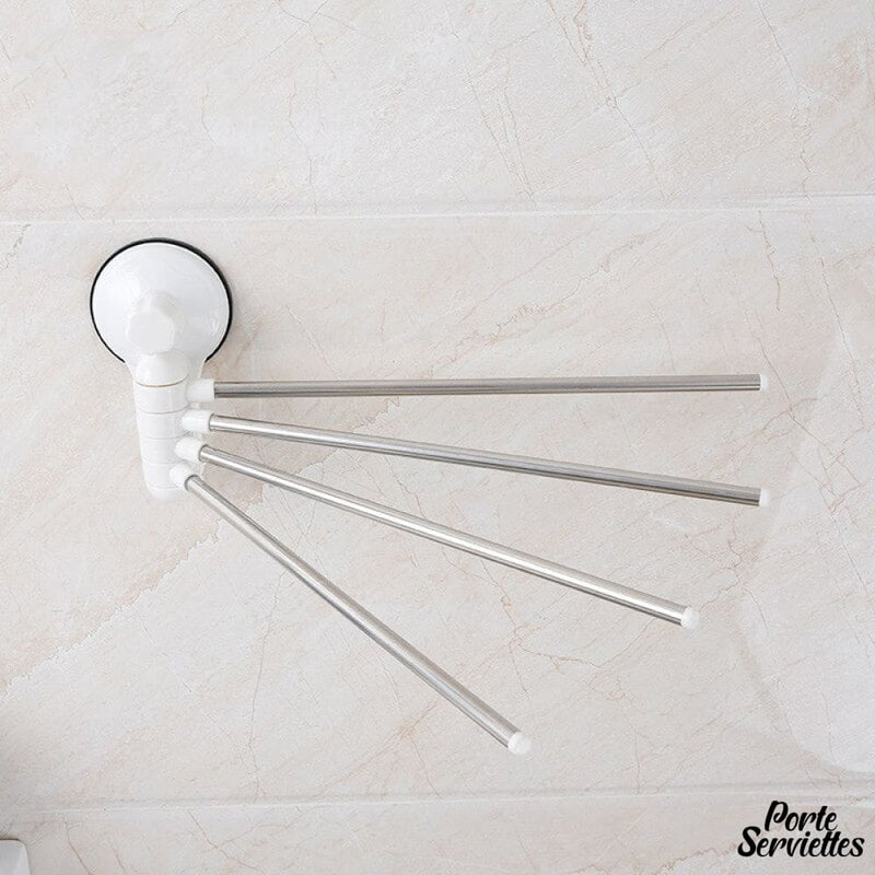 Barres pivotantes porte serviette ventouses mural salle bain