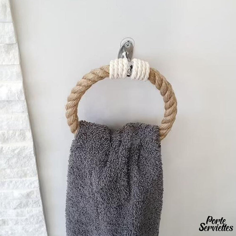 Porte serviette anneau corde