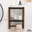 Porte serviette bois mural