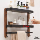 Porte serviette bois mural