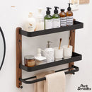 Porte serviette bois mural