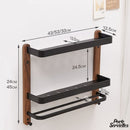 Porte serviette bois mural