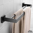Porte serviette double noir mat