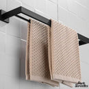 Porte serviette double noir mat