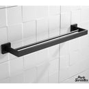 Porte serviette double noir mat