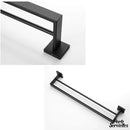 Porte serviette double noir mat