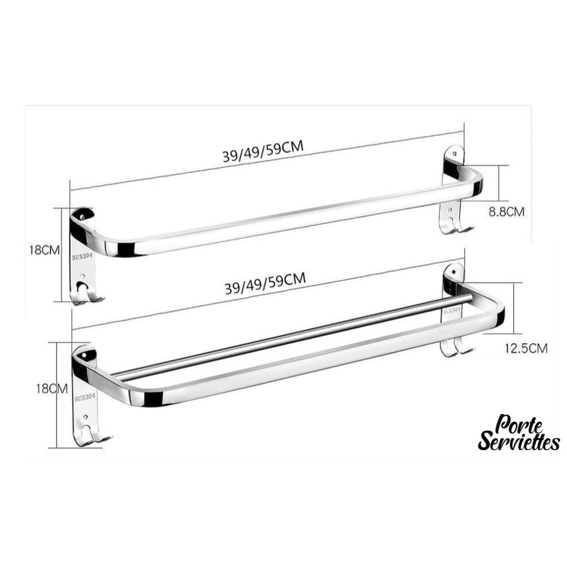 Porte serviette mural inox