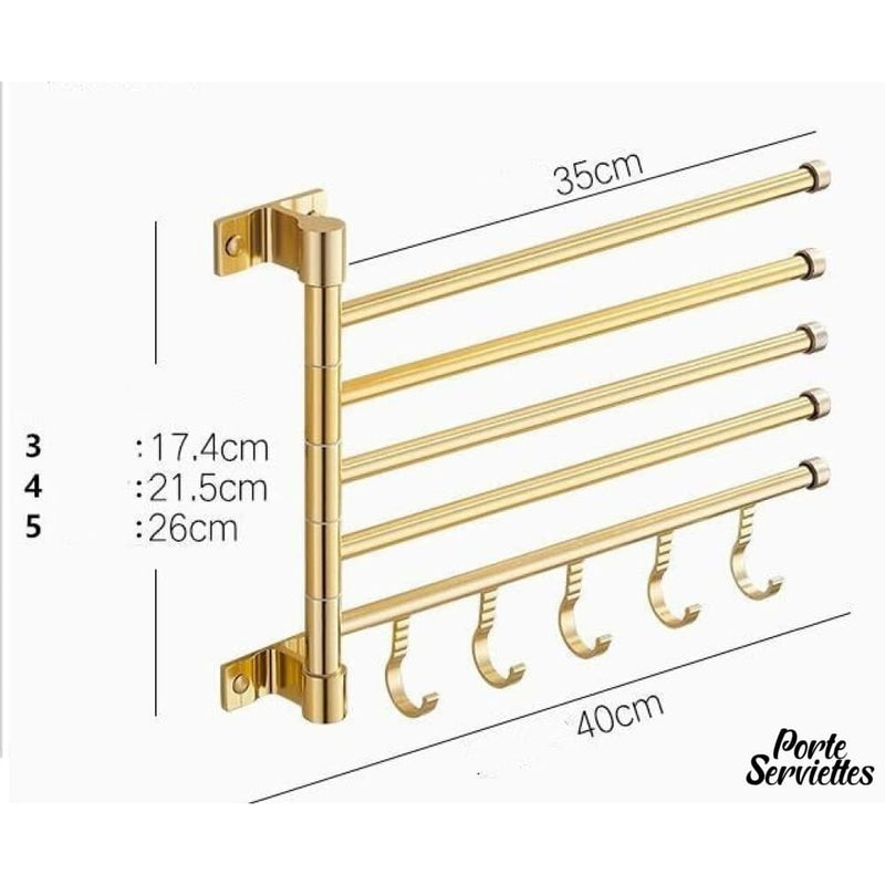 Porte serviette mural pivotant