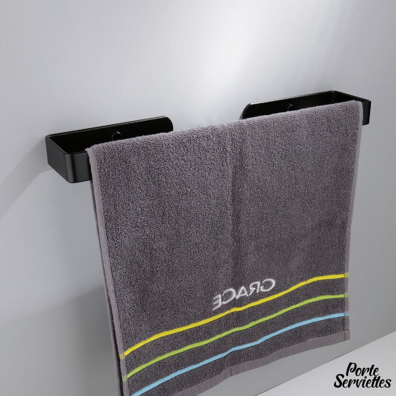 Porte serviette salle de bain noir mat