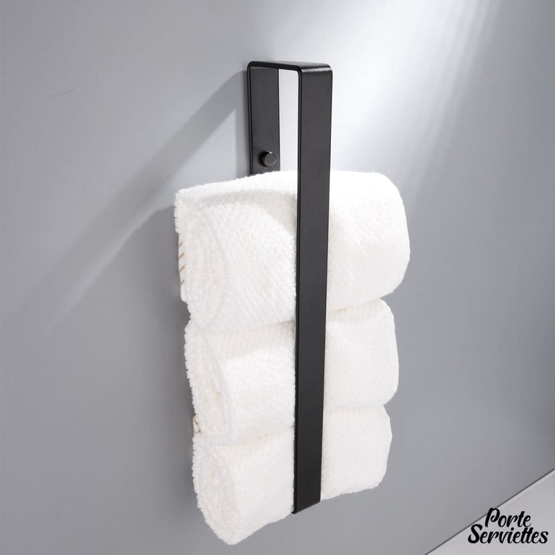 Porte serviette salle de bain noir mat